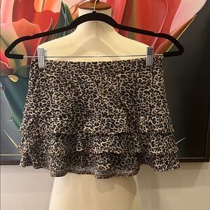 Edikted Leopard Ruffle Mini Skirt